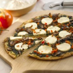 Spinach & Mushroom Pizza With Goat Cheese recipe