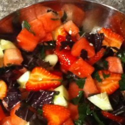 Cucumber, Watermelon and Strawberry Salad With Shiso recipe