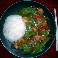 Thai Shrimp and Roasted Red Chili Stir-Fry recipe