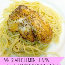 Pan Seared Lemon Tilapia With Parmesan Pasta recipe
