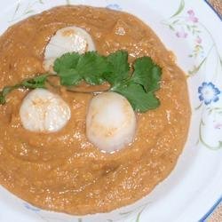 Seared Scallops with Sweet Potato Soup recipe