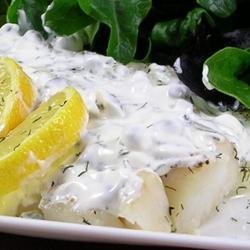 Baked Flounder With Dill And Caper Cream recipe