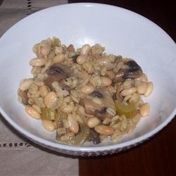 Barley and Mushrooms with Beans recipe