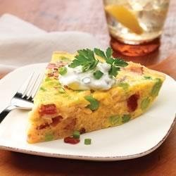 Brown Rice Frittata with Bacon and Edamame recipe