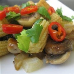 Stir-Fried Mushrooms with Baby Corn recipe
