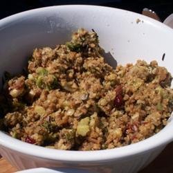 Leslie's Broccoli, Wild Rice, and Mushroom Stuffing recipe