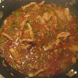 Pork Tenderloin with Tomato and Pepper Sauce recipe