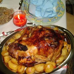 Greek Traditional Turkey with Chestnut and Pine Nut Stuffing recipe