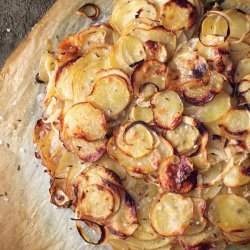 Duck Fat-Potato Galette With Caraway and Sweet Onions recipe