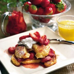 Croissant French Toast With Fresh Strawberry Syrup recipe