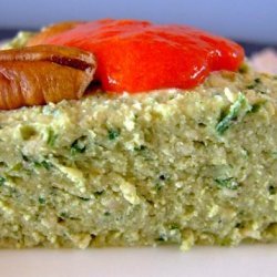 Herb-Green Ricotta Pate With Sweet-Pepper Sauce recipe