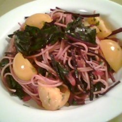 Wheat Pasta With Sauteed Beet Greens and Tomatoes recipe
