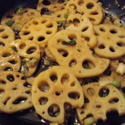 Stir-Fried Lotus Root With Sesame and Green Onions recipe