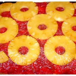 Rhubarb Pineapple Upside-Down Cake recipe