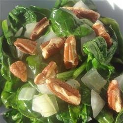 Spinach with Pecans recipe