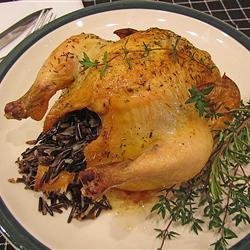 Game Hen Stuffed with Wild Rice and Mushrooms recipe