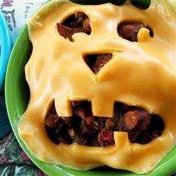 Halloween Jack-o'-Lantern Beef Pies recipe