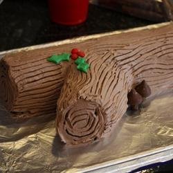 No-Bake Chocolate Yule Log with Chocolate Mushrooms recipe