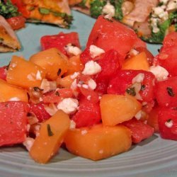 Cantaloupe and Watermelon Salad recipe