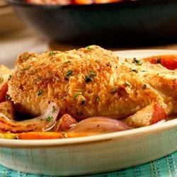 Pan Sauteed Chicken with Vegetables and Herbs recipe