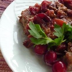 Simmered Cranberry Pork Chops recipe