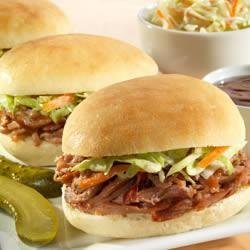 Sister Schubert's(R) Barbecue Pulled Pork or Chicken Mini-Sliders recipe