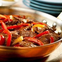 Steak with Bell Peppers recipe