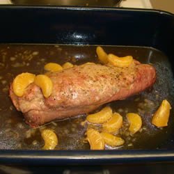 Roast Pork with Citrus Molasses Au Jus recipe