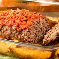 Meatloaf with Roasted Garlic Potatoes recipe