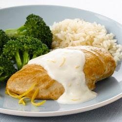 Chicken with Creamy Lemon Sauce and Rice recipe
