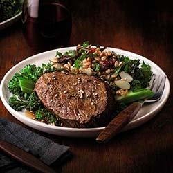 Beef Filets with Ancient Grain and Kale Salad recipe