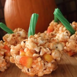 Halloween Popcorn Pumpkins recipe