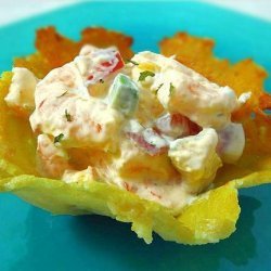 Shrimp & Mango Salad in Crispy Parmesan Bowls recipe