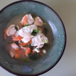 Asian Cilantro Wanton Shrimp Soup - Fast and Easy! recipe