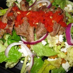 Beef, Arugula and Red Pepper Pesto Salad recipe