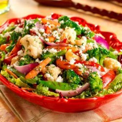 Field Greens and Grilled Veggie Salad With Mustard Herb Dressing recipe