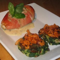 Broccoli Cheese Stuffed Chicken With Spinach Patties recipe