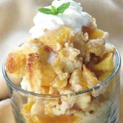 Peachy Bread Pudding with Caramel Sauce recipe