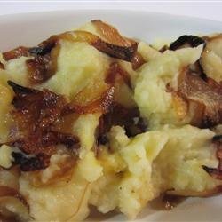 Mashed Potato, Rutabaga, And Parsnip Casserole With Caramelized Onions recipe