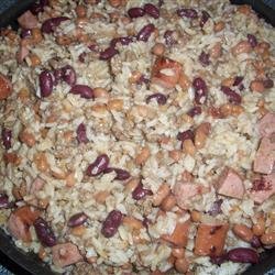Ground Beef and Sausage in Red Beans and Rice recipe