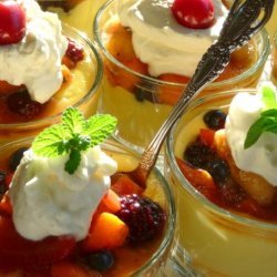 Fresh Fruit and Warm Vanilla Pudding Custard Parfaits recipe