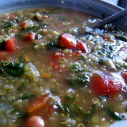 Pink Bean, Quinoa, and Spinach Soup recipe