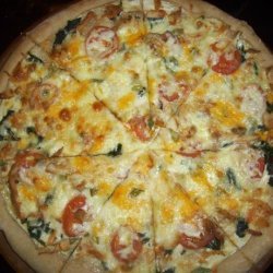 Spinach, Alfredo, Chicken & Tomato Pizza recipe