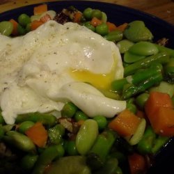 Broad Bean and Asparagus Salad With Poached Egg recipe