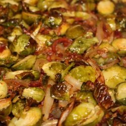Roasted Brussels Sprouts W/ Bacon & Shallots recipe