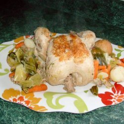 Chicken in a Pot With Leeks, Spring Onions, and Turnips recipe