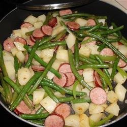 Amy's Po' Man Green Beans and Sausage Dish recipe