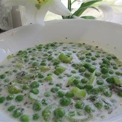 Low-Fat Celery and Peas with Cream recipe