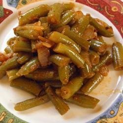 Green Beans in Seasoned Tomato Sauce recipe