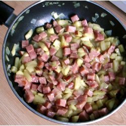 Ham and Fruit Stir-Fry recipe
